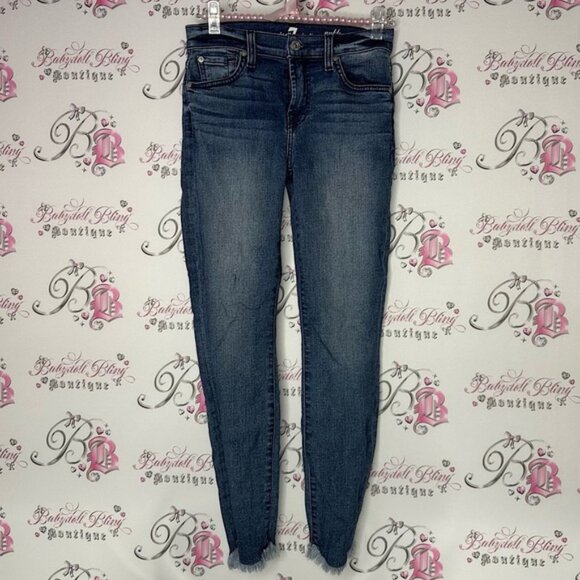 7 for all mankind ankle givenevere jeans skinny leg Women's Blue Jeans - Picture 1 of 6